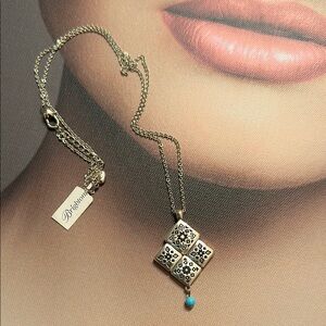 NWT Brighton Silver and Turquoise Pendant Necklace